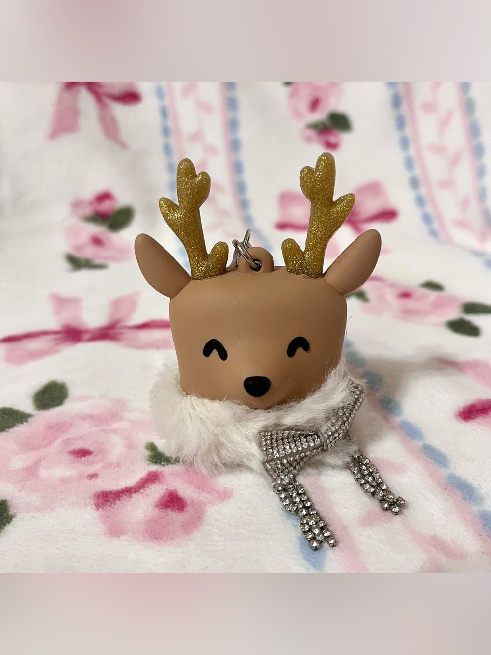 Bath&BodyWorks Bling Diamond Bow Reindeer Sanitizer Holder